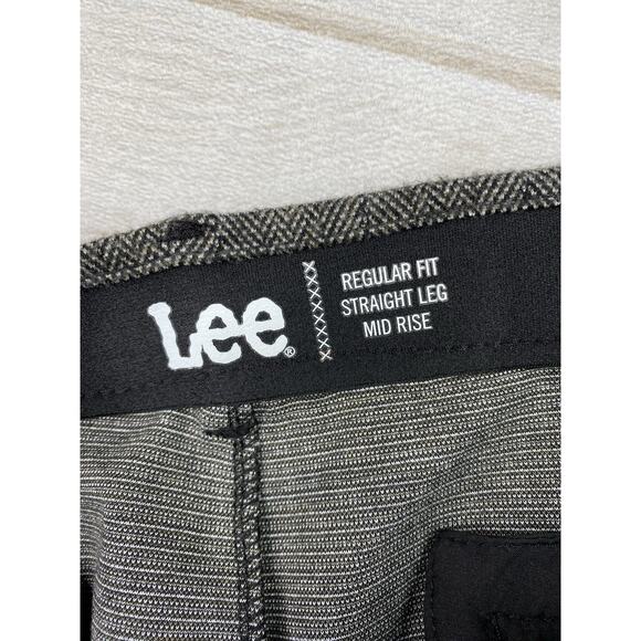 Lee Pants Womens Plus Sz 20 Brown/Gray Herringbone Tweed Dress Reg Straight Leg - Picture 8 of 13